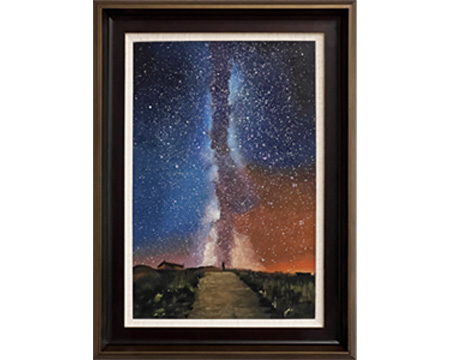 LS-45 Handmade Painting Art Golden Brown Solid Wood Frame Size 22inx30in