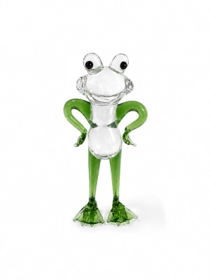 Hand-made glass frog