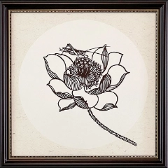 Cut Paper Wall Art SKU HH4-SK-3838-SK-LF - Brown Frame Brown Pattern - Frame Size 17inx17in