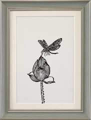 Cut Paper Wall Art SKU HH2-SK-4230-GR-LC - Green Frame Brown Pattern - Frame Size 14 3/4inx19 1/2in