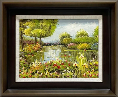 LS-10 Handmade Painting Art Dark Brown Solid Frame Size 22inx18in