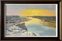 LS-20 Hand-made Painting Art Dark Brown Solid Wood Frame Size 42inx30in.