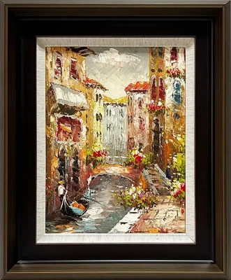 LS-26 Handmade Painting Art Dark Brown Solid Frame Size 18inx22in