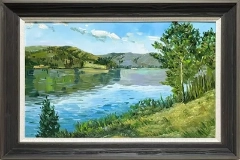 LS-31 Handmade Painting Art Grey Solid Frame Size 42.5inx30.7in