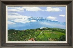 LS-32 Hand-made Painting Art Grey Solid Wood Frame Size 42.5inx30.7in