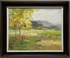 LS-36 Handmade Painting Art Dark Brown Solid Wood Frame Size 30inx26in