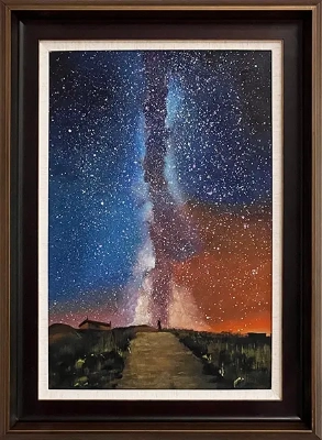 LS-45 Handmade Painting Art Golden Brown Solid Wood Frame Size 22inx30in