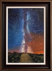 LS-45 Handmade Painting Art Golden Brown Solid Wood Frame Size 22inx30in
