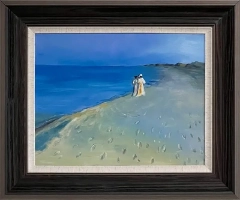 LS-47 Handmade Painting Art Golden Brown Solid Wood Frame Size 26inx22in