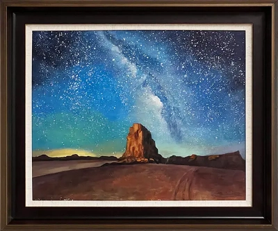 LS-51 Handmade Painting Art Golden Brown Solid Wood Frame Size 30inx26in