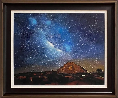 LS-52 Handmade Painting Art Golden Brown Solid Wood Frame Size 30inx26in