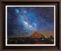 LS-52 Handmade Painting Art Golden Brown Solid Wood Frame Size 30inx26in
