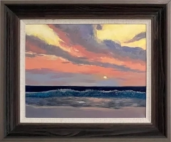 LS-55 Handmade Painting Art Golden Brown Solid Wood Frame Size 26inx22in