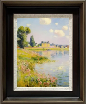 LS-58 Handmade Painting Art Dark Brown Solid Frame Size 18inx22in