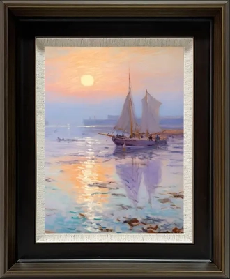 LS-59 Handmade Painting Art Dark Brown Solid Frame Size 18inx22in
