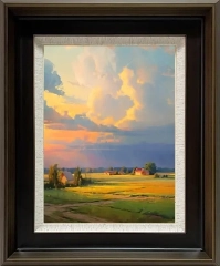LS-60 Handmade Painting Art Dark Brown Solid Frame Size 18inx22in