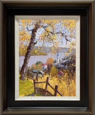 LS-61 Handmade Painting Art Dark Brown Solid Frame Size 18inx22in
