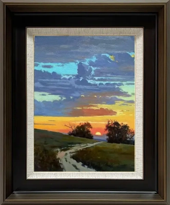 LS-62 Handmade Painting Art Dark Brown Solid Frame Size 18inx22in