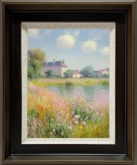LS-63 Handmade Painting Art Dark Brown Solid Frame Size 18inx22in
