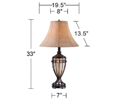 Set of 2 Table Lamps - Franklin Iron Works 33in High