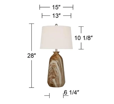 Set of 2 Table Lamps - 360 Lighting Carlton Brown Faux Marble 