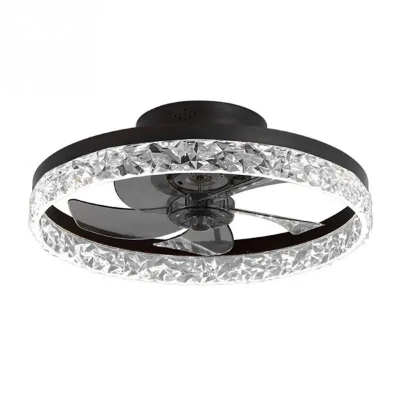 Circular Simple Bedroom Ceiling Fan with Light (110v)