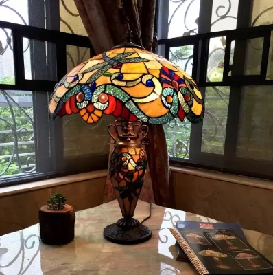 Tiffany Dragonfly Stained Glass Table Lamp