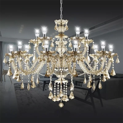 15 Lights Crystal Chandelier Ceiling Light 