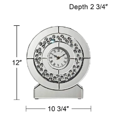 Claudyn 12in Crystal Table Clock