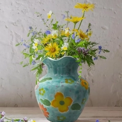 Blue Ceramic Flower Vase