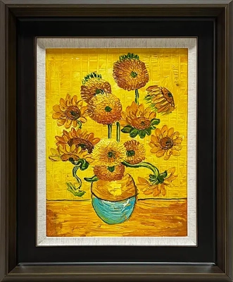 SL-2 Handmade Painting Art Dark Brown Solid Frame Size 18inx22in