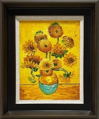 SL-2 Handmade Painting Art Dark Brown Solid Frame Size 18inx22in