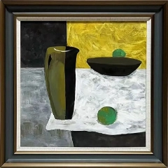SL-4 Hand-made Painting Art Golden Grey Solid Wood Frame Size 30inx30in