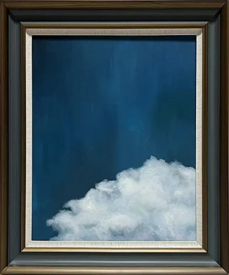 SL-7 Handmade Painting Art Golden Grey Solid Wood Frame Size 26inx30in