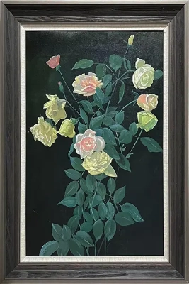 SL-5 Hand-made Painting Art Grey Solid Wood Frame Size 30.7inx42.5in