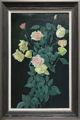 SL-5 Hand-made Painting Art Grey Solid Wood Frame Size 30.7inx42.5in
