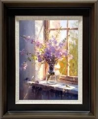 SL-13 Handmade Painting Art Dark Brown Solid Frame Size 18inx22in